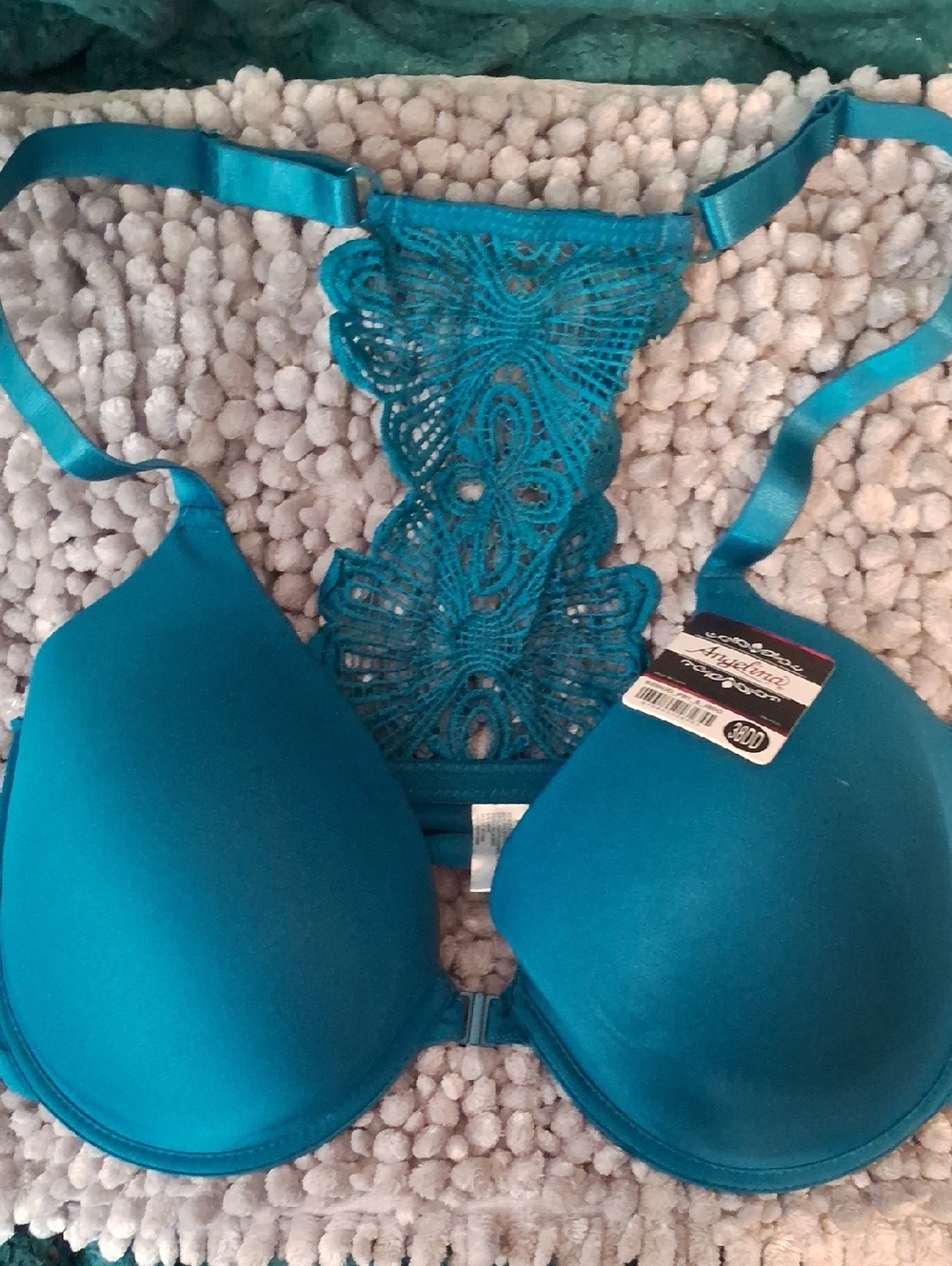 Angelina's Teal Lace-Back Push-Up Bra - Women’s Intimates 38-DD